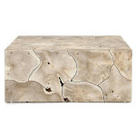 Sorrento Solid Wood Square Coffee Table - Bleached - Image 4