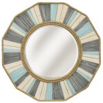 Nautical Rope Accented Painted Wood Frame Beveled Mirror