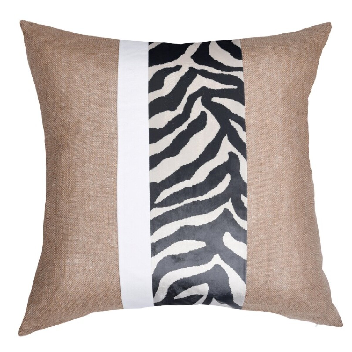 0c83d515f3c463a8843fcc1e8da0268b Dann Foley Lifestyle Down Feather Pillow With Jute And Zebra Printed Cotton Canvas - Image 1