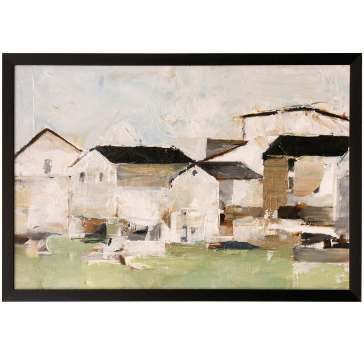0c9bd14a035ab28171228abc88a51f35 White Houses Textured Framed Print - Image 1