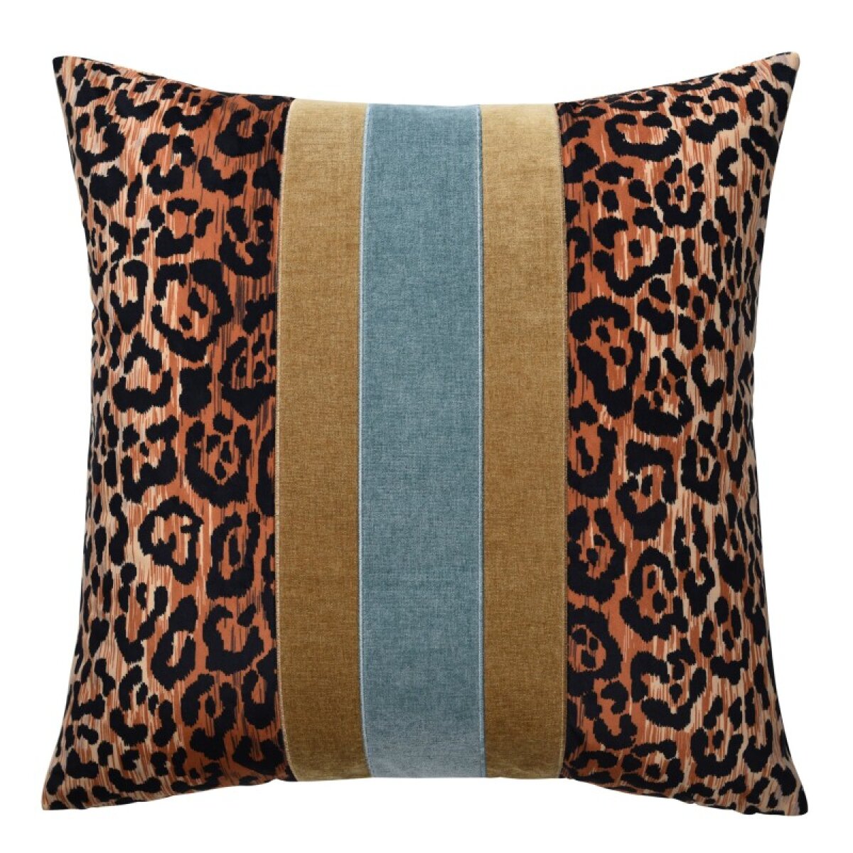 0cc3ee4c531e9204f107f58602f0145a Dann Foley Lifestyle Dann Foley Cheetah With Oceans Blue Over Horizon Gold Pillow - Image 1
