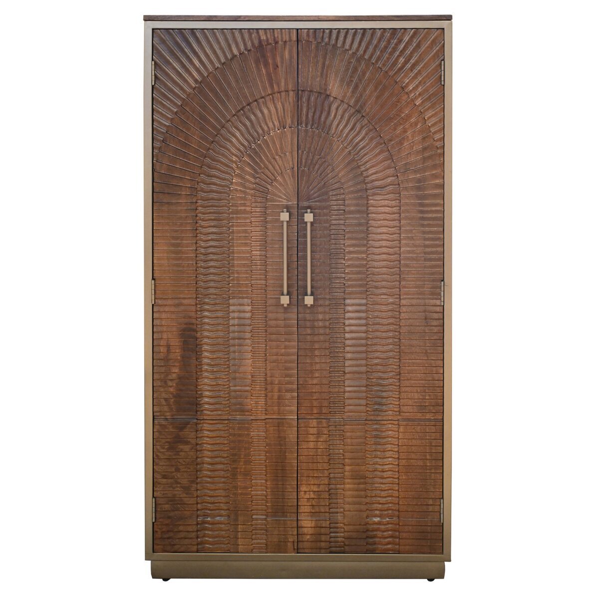 0ce3acab664b5ffded5360a888c77874 Rayan Cabinet- Tall | Dark Walnut Finish On Mango Wood With Bronze Details | 2 Door - Image 1