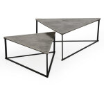Burton Cast Aluminum Nesting Coffee Tables Set Of 2 - Antique Nickel - Image 4
