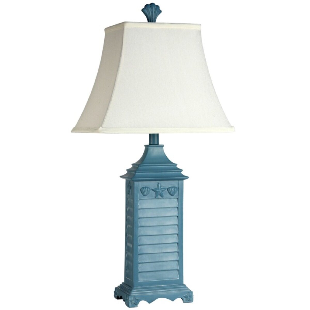 0d1cb1ee04a3683c25b801263e825f29 Beach House Blue Table Lamp With Matching Finial - Image 1