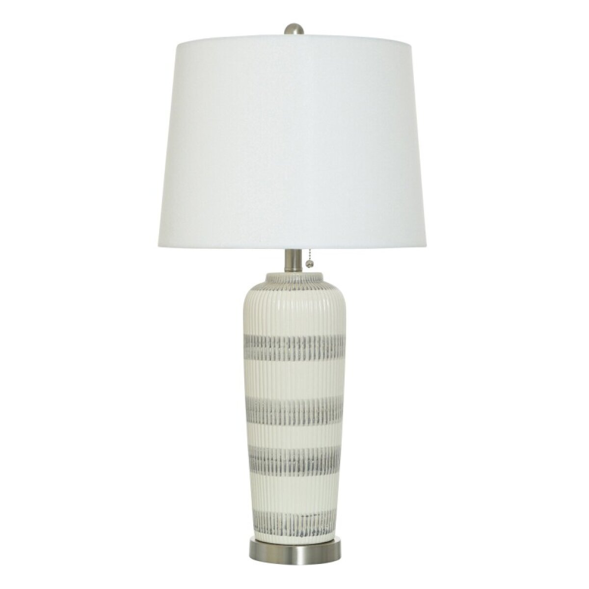 0d2576fada8c5a97131d0e90ba6d68ca Gray Ivory Ceramic Table Lamp 30in 100 Watts - Image 1