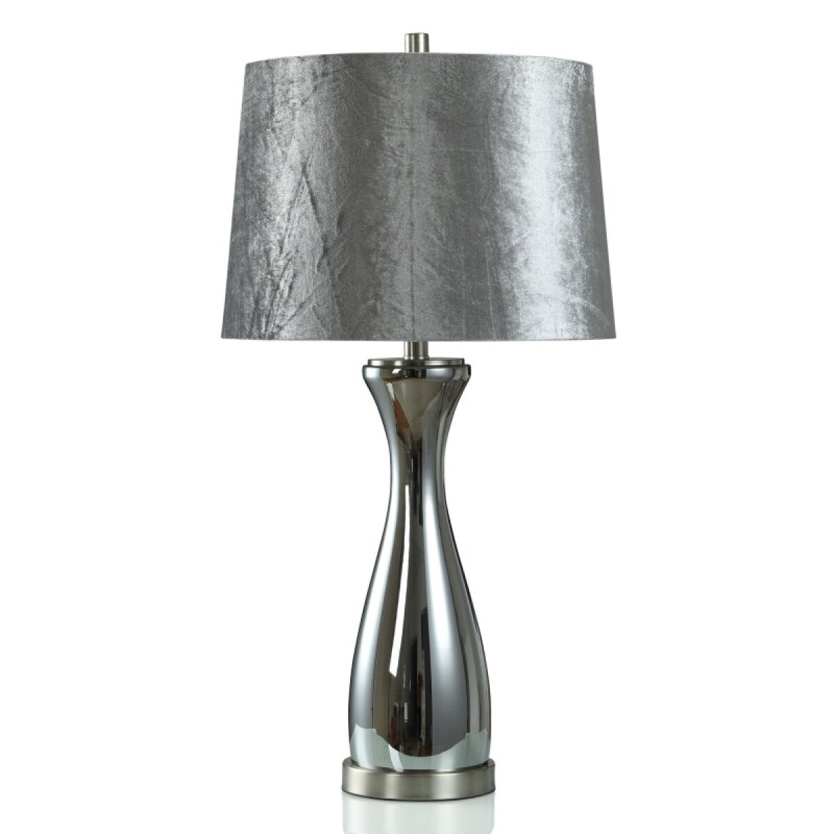 0d49ccc98b769b2cad878bf4732def50 Subdude Silver Metal & Glass Table Lamp - Image 1