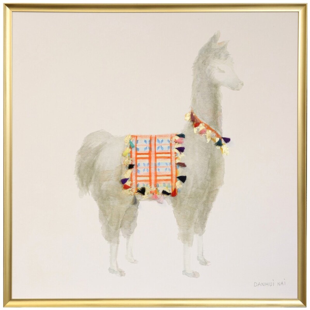 0da607669fd89e56c48a4e70fee10f6b Festive Llama I Manufactured Framed Canvas - Image 1