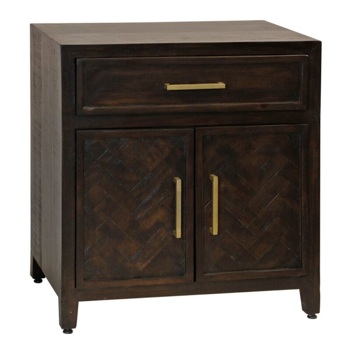 0e27fe04add3beb3e868f3b536ee0df4 Burnt Umber Solid Wood 2 Door 1 Drawer Side Table - Image 1