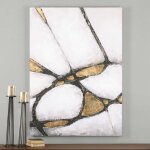 Abstract In Gold And Black Hand Painted Canvas - Image 3