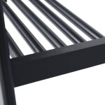 Birchwood Console Table Faux White Marbled Top Black Slatted Lower Shelf - Image 4