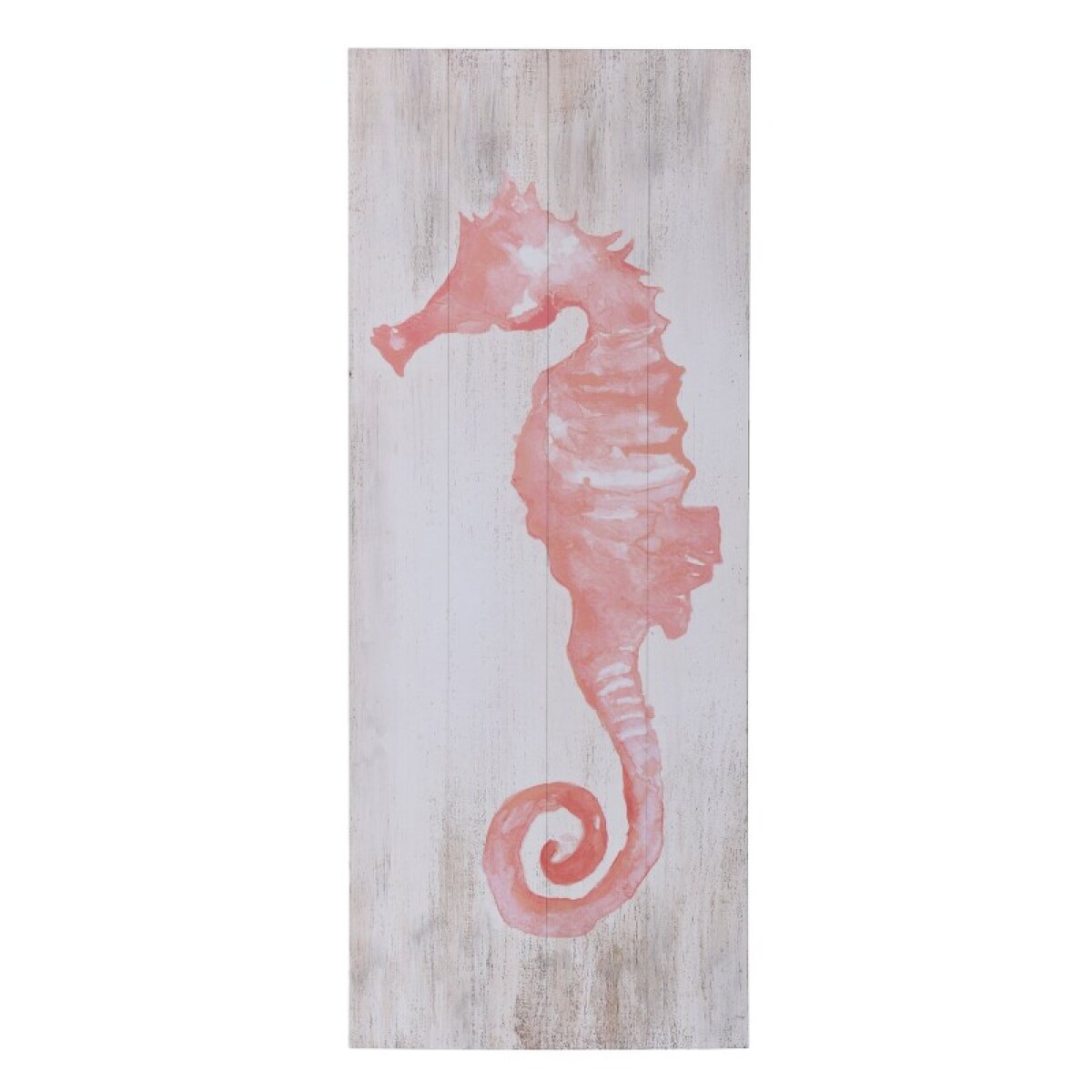 0edb8dd35d3d7ed5d74b14f2cf93b0f0 Sea Life I Coral Seahorse Print On White Wood Wall Art - Image 1