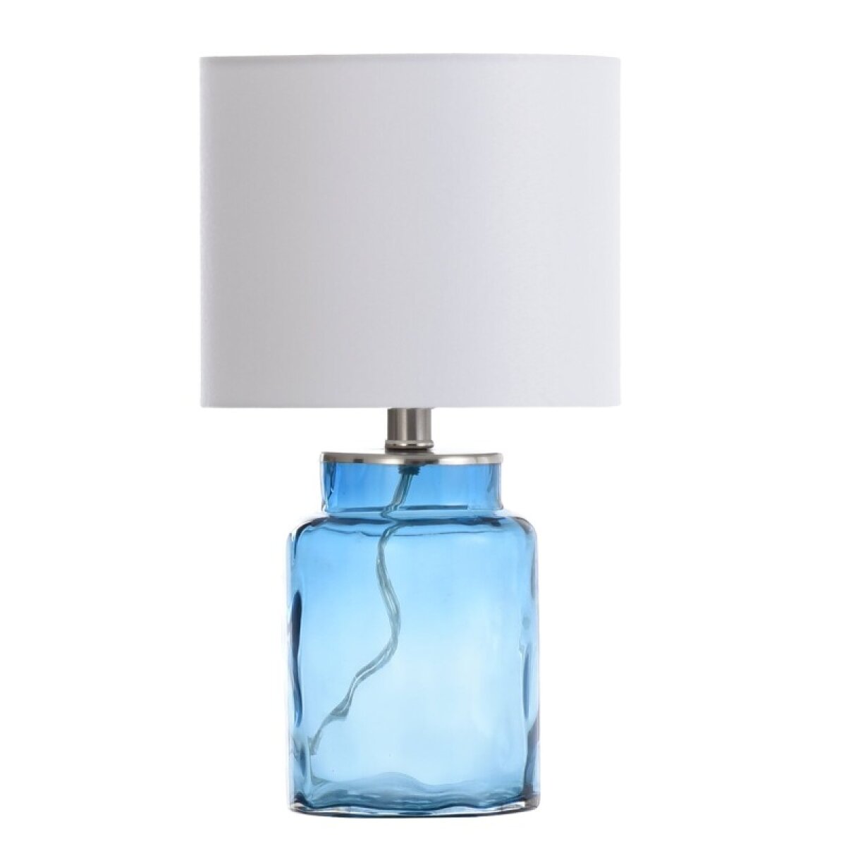 0f3cf2bc04889ebbff369f7622b5468d Clear Blue Tinted Glass Accent Table Lamp - Image 1