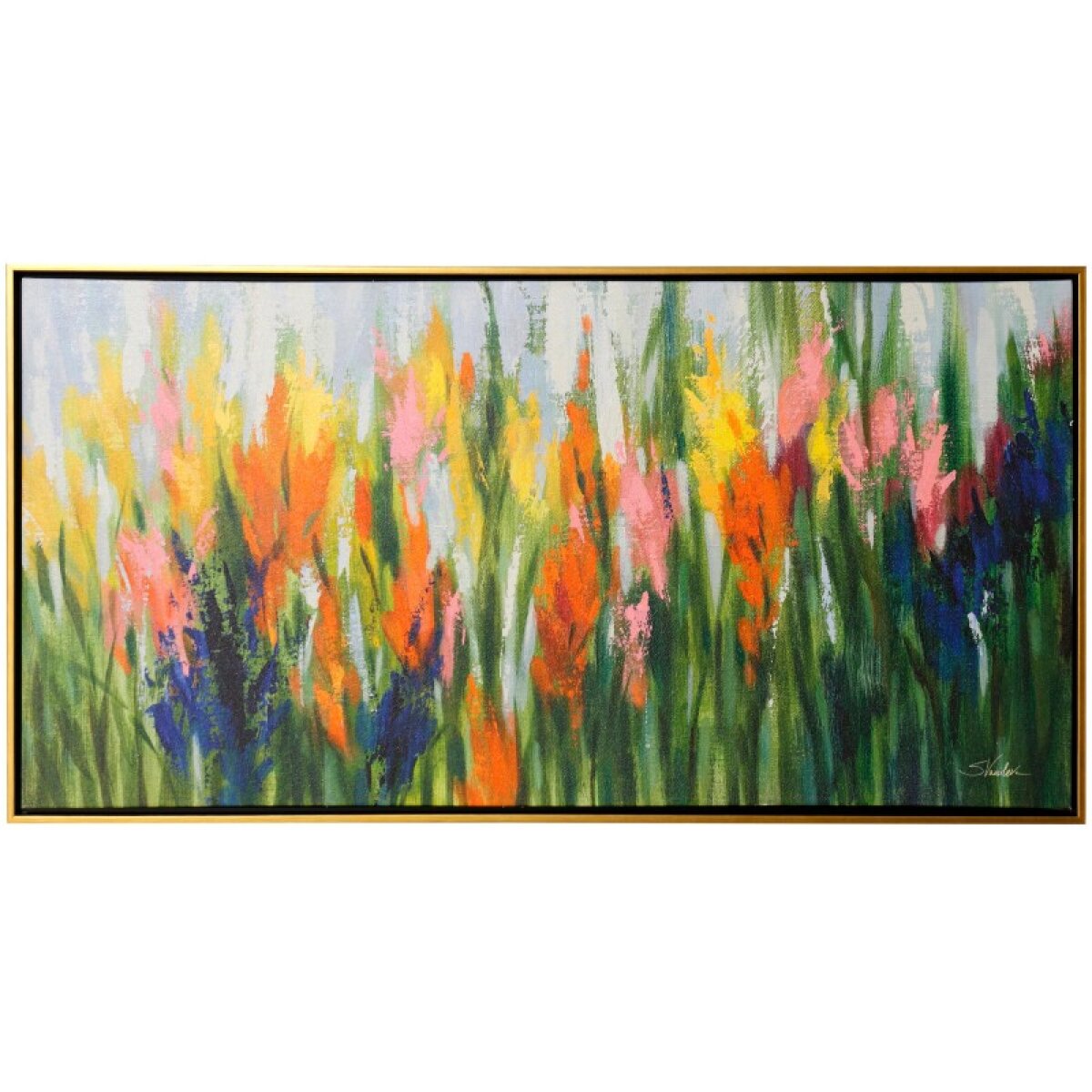 107258ac49cdde9e65841b40d23f8212 Early Summer Bloom Ii Framed Stretched Canvas Print - Image 1