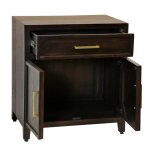 Burnt Umber Solid Wood 2 Door 1 Drawer Side Table - Image 3