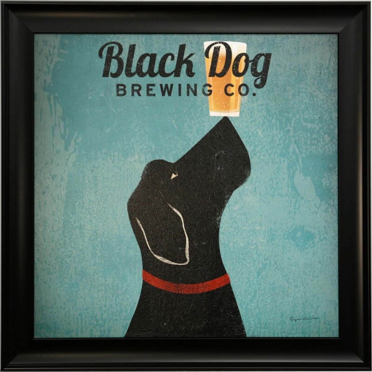 10f064ad2b2ef0dda83cd9ea99f1b2ee Black Dog Brewing Co Textured And Framed Dog Print - Image 1