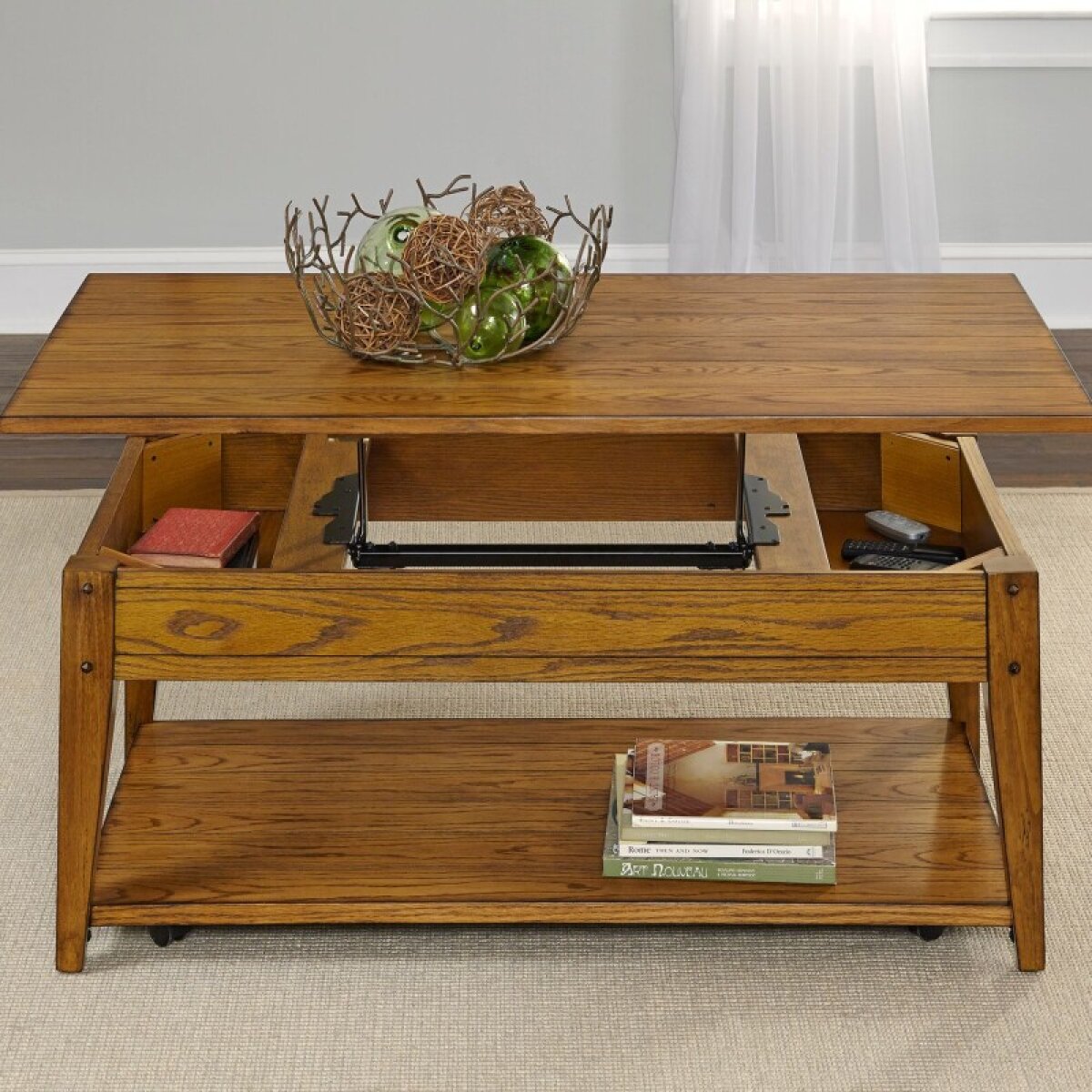 114ffcf4ae1467e6c94a6127077c31a6 Lift Top Cocktail Table - Image 1