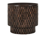 Norwood Solid Wood Round End Table - Bark Brown