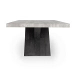 Durant Solid Wood Rectangle Dining Table - Carbon Black-weathered Cement - Image 4