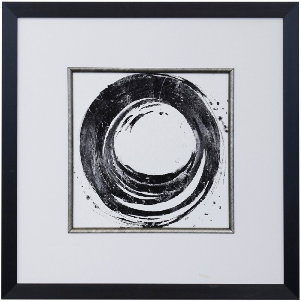 128060e19d9a1b7733dc04d878701bec Black Circle Ii Framed Print Under Glass - Image 1