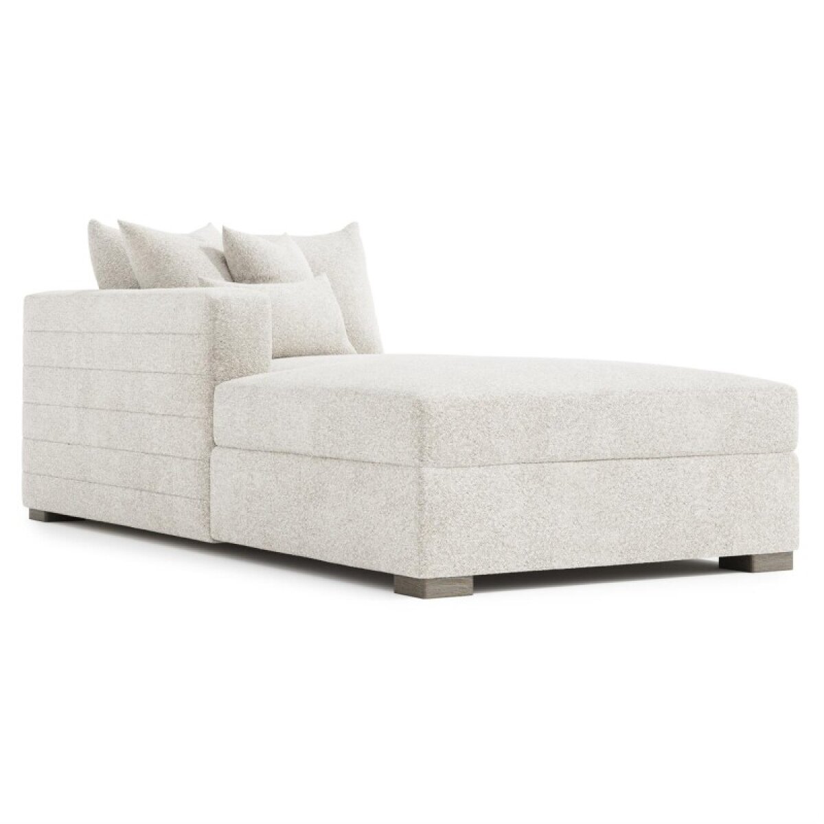 12a24c1bed4c2b4f5df9a871f3cb0638 Helena Fabric Left Arm Chaise Wood Foot - Image 1