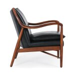 Kiannah Leather Club Chair - Jet Black - Image 4