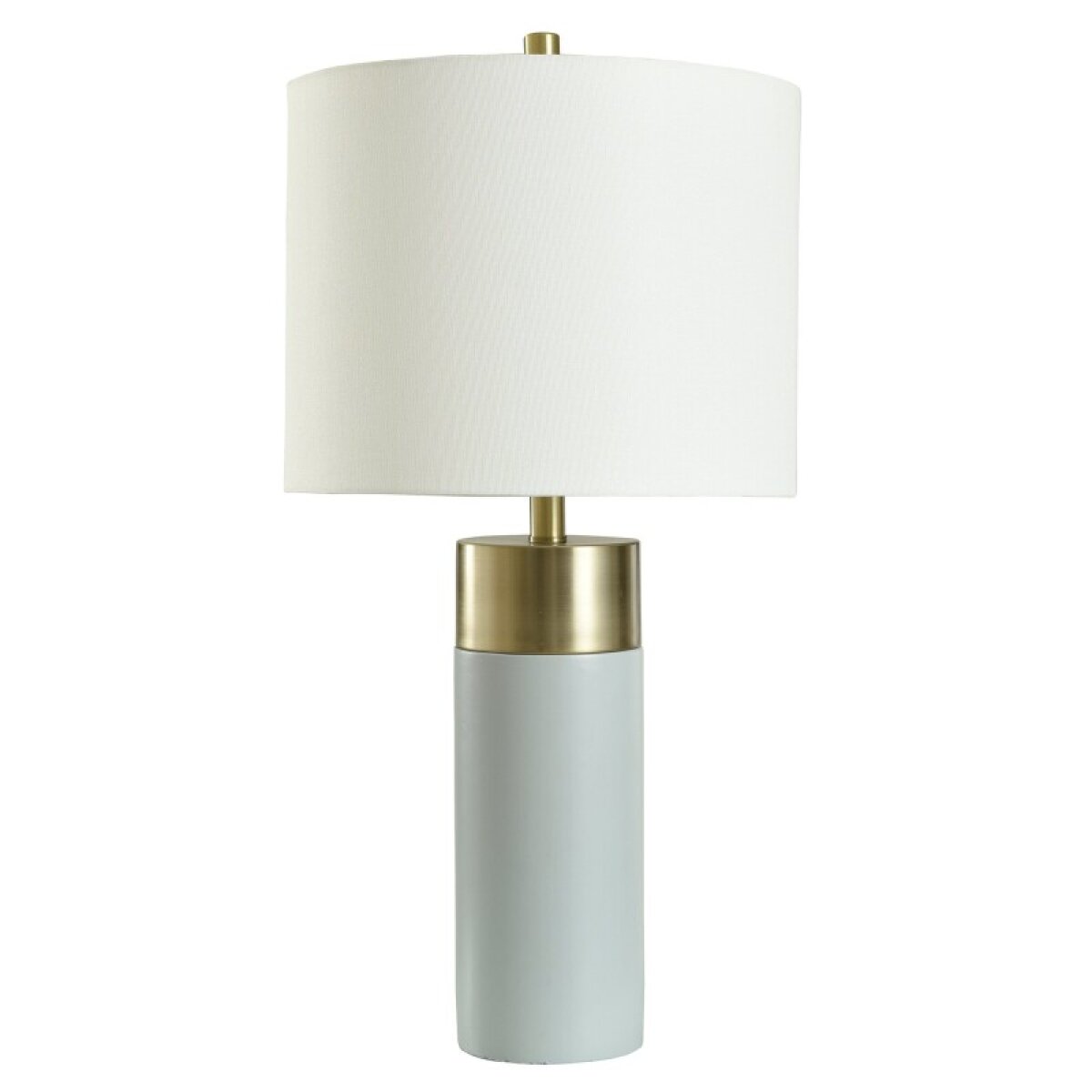 13427c314220d63fe93116651e20958e Old Gold Cement Post And Brushed Brass Cylinder Table Lamp 100 Watt - Image 1