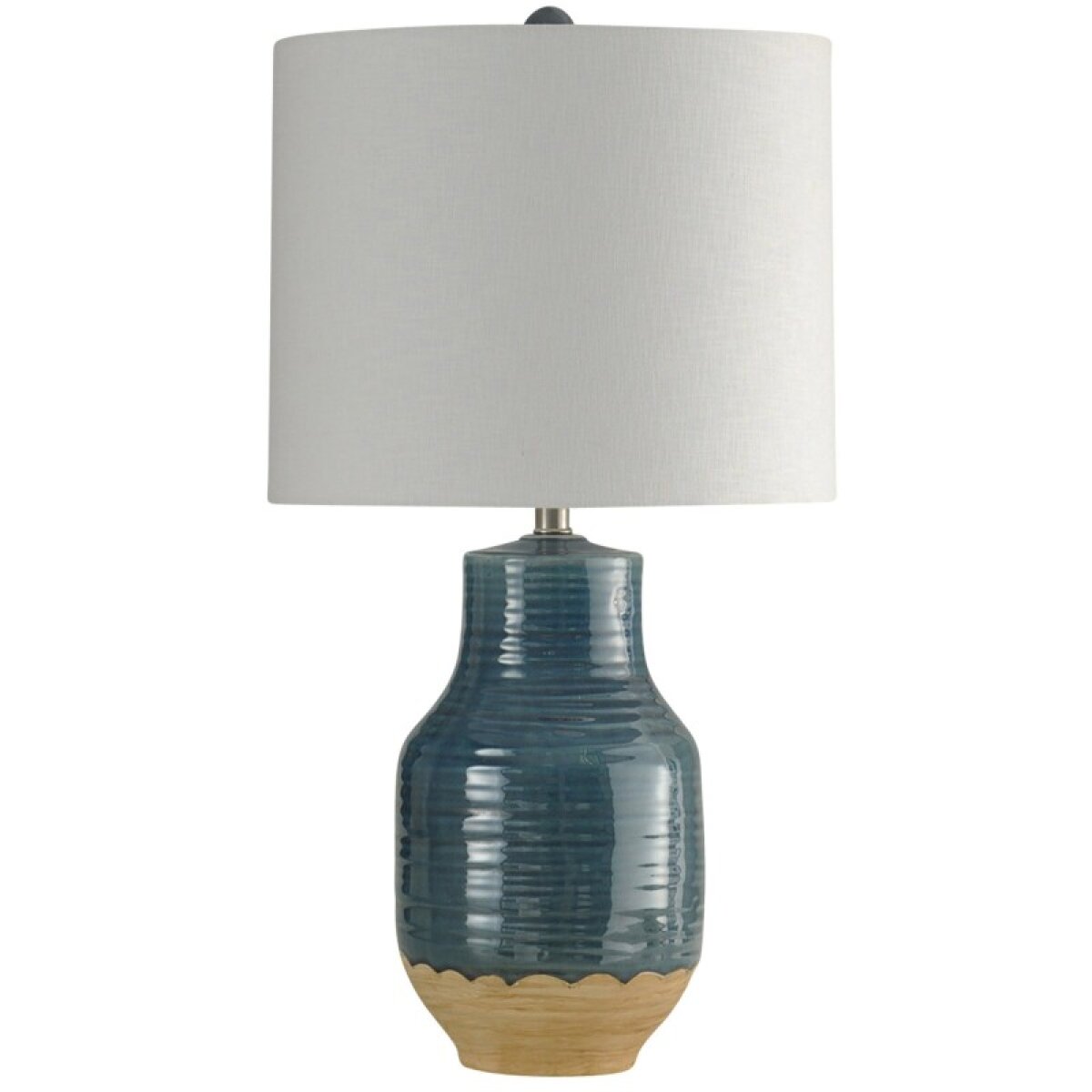 1374df8847a751ebd3ef1fa7db8c93de Prova Blue Dipped Ceramic Body Table Lamp With Hardback Shade - Image 1