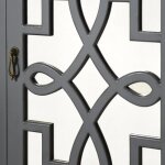 Soft Gray Small Mirrored Side Table With Storage - Image 4