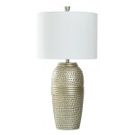 Champagne Silver Cast Resin Table Lamp 32in 150 Watts