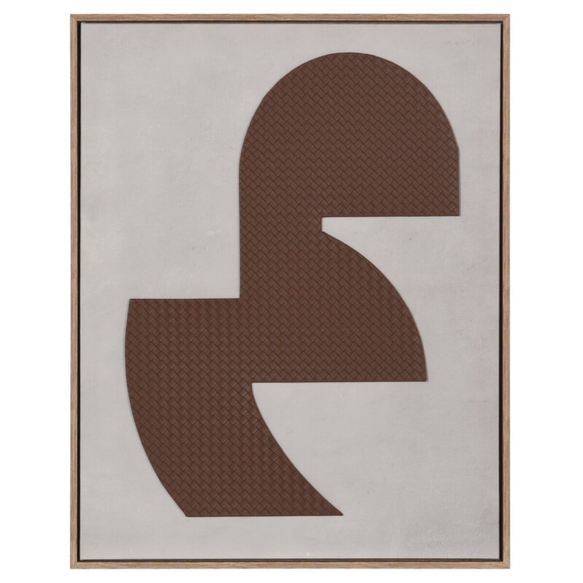 1531d23abede6d657393cb86b41fe25d Abstract Leather Ii Mixed Media Die Cut Leather On Canvas With Brown Frame - Image 1