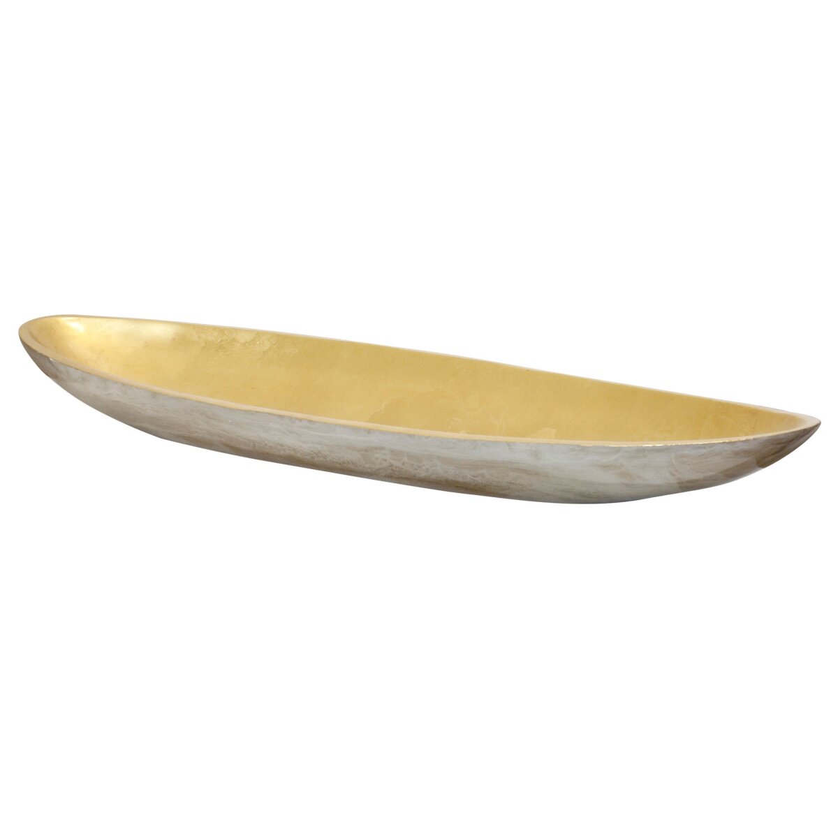 157f8fda3f2cc0b65383c8607c92afbe Cella Tray | Pearl White Finish On Resin With Gold Leaf Interior - Image 1