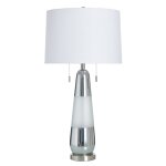 Deda Silver Frosted White And Polished Base With Double Pull Chain Feature