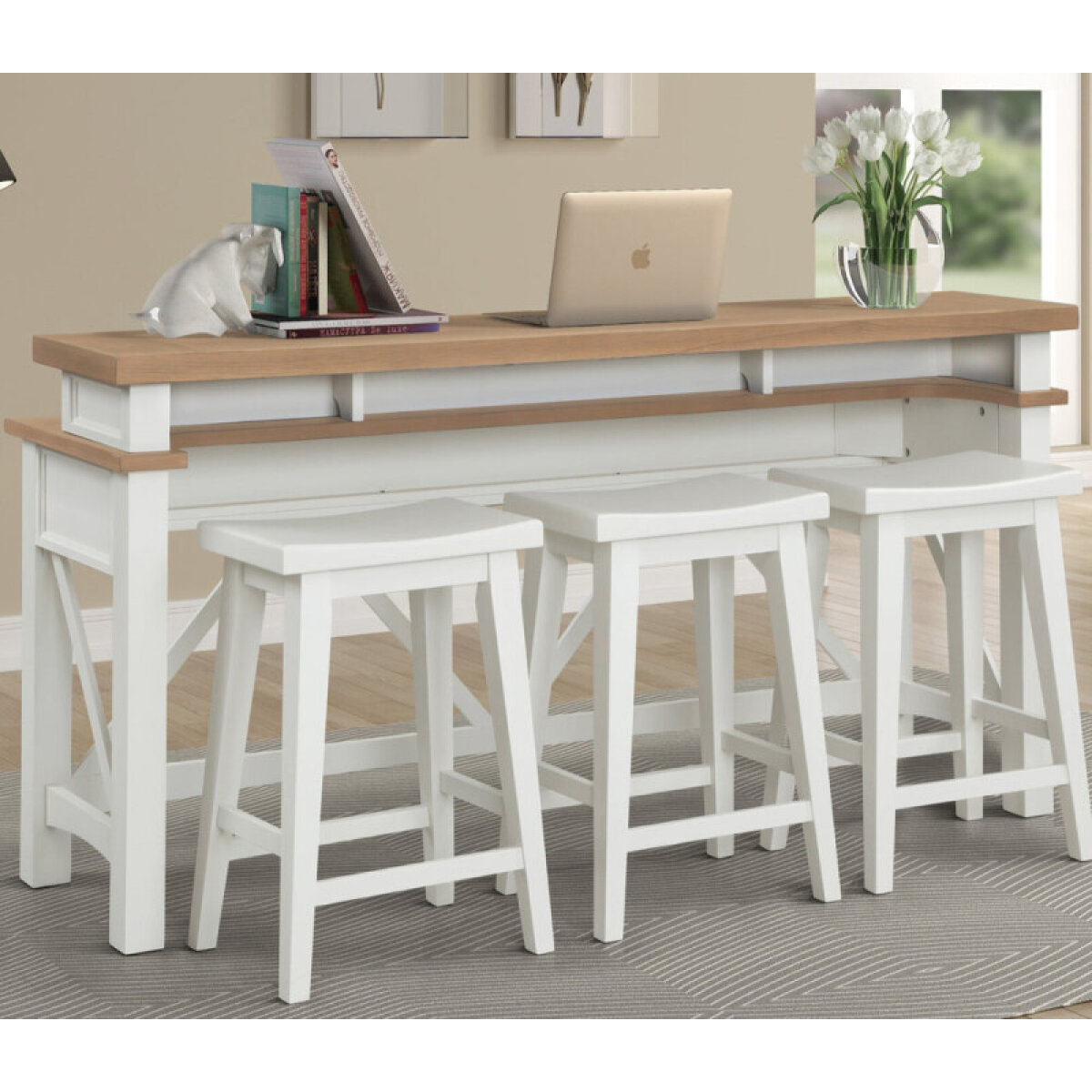 1671c4a85eb75b2b478656b753873f31 Americana Modern - Cotton Everywhere Console With 3 Stools - Image 1