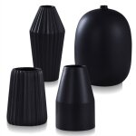 Dann Foley Lifestyle Set Of Small Vases Satin Black Ceramic