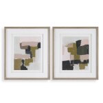 Color Block Framed Prints, S/2