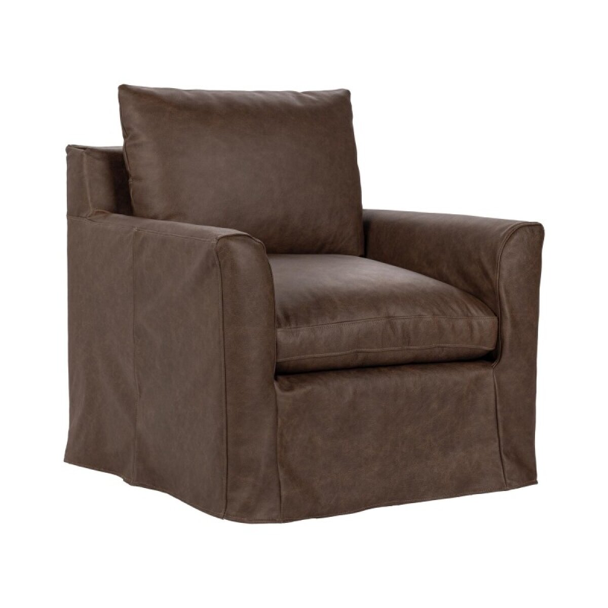 175af4dde4429b8eb1c50870e913171e Cassiano Swivel Chair - Brown / TOP GRAIN LEATHER - Image 1