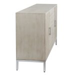 Norman Wyatt Home Lakewood Gray Washed 4 Door Wooden Cabinet - Image 8