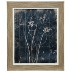 Blue Floral Textured Framed Print