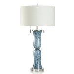 Blue Breeze Table Lamp Tortoise Patterned Hour Glass Body With Brushed Nickel Accents