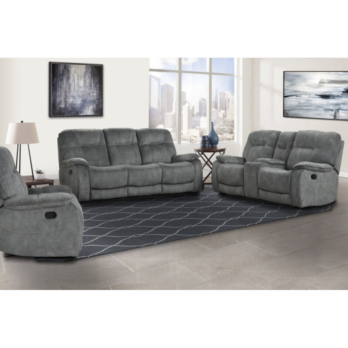 18914a9e3c68c17734fc48be52e90719 Cooper - Shadow Grey Manual Reclining Collection - Image 1