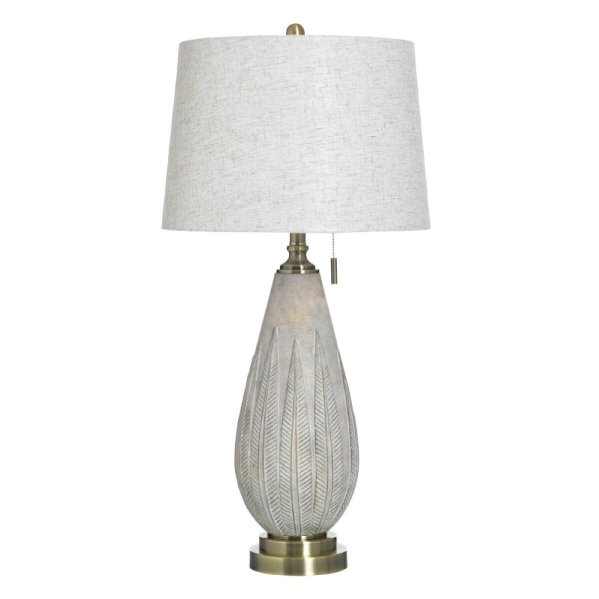 18a13eaa5161a975c0f3d770a59f25ed Delnice Ivory Metal And Resin Table Lamp With Pull Chain 100 Wat - Image 1