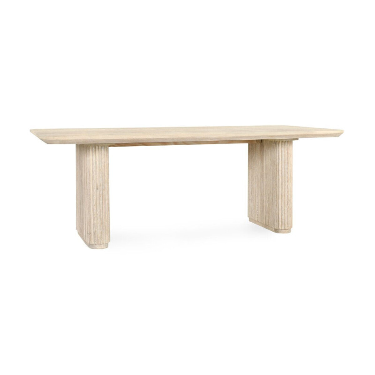 18ca0212d9e611dc7471a4659cbda42e Vander Solid Wood Rectangle Dining Table - Cream Washed - Image 1