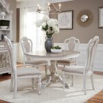 Magnolia Manor Opt 5 Piece Pedestal Table Set