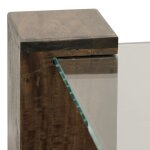 Kobe Coffee Table- Square | Vintage Iron Finish On Wood Legs With Floating Glass - Image 4