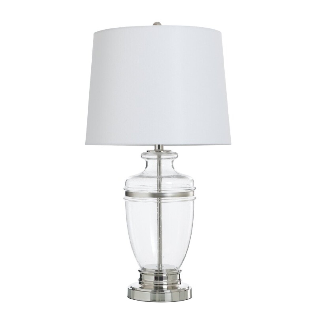 197502d220853914aaa28a1003ee3010 Polished Nickle & Seeded Glass Glass Table Lamp - Image 1