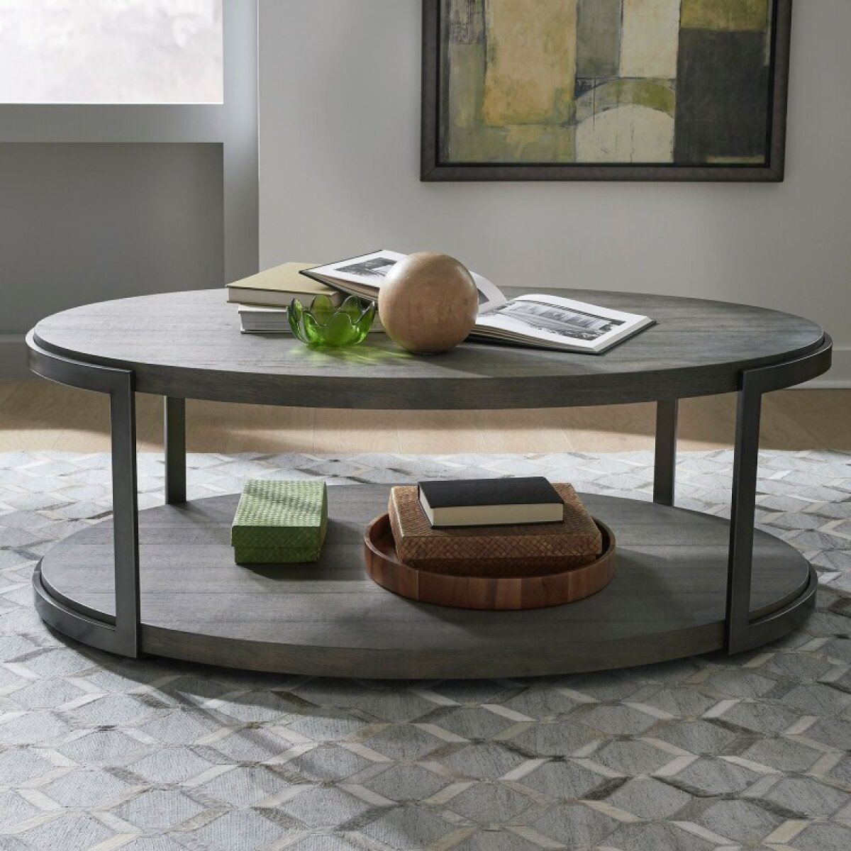 1a00413dc3e9a46d483e148f894479e0 Modern View Oval Cocktail Table - Image 1
