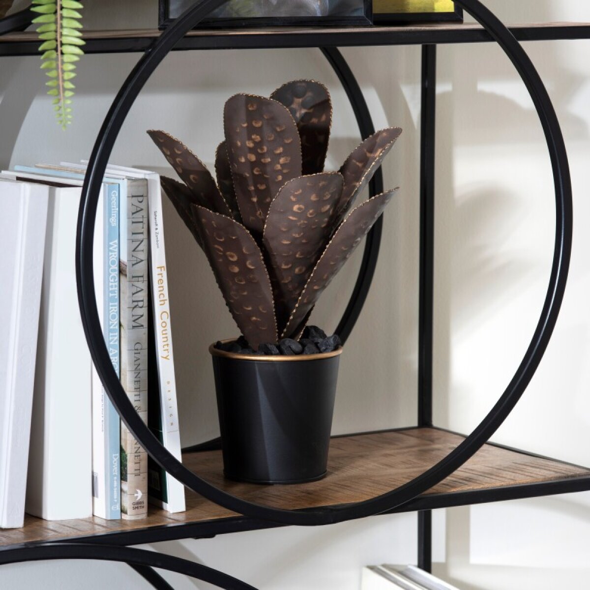 1a464c7b3f0eb7da1e2c5784f7008a09 Medium Oasis Hand Finished Metal Cactus - Image 1