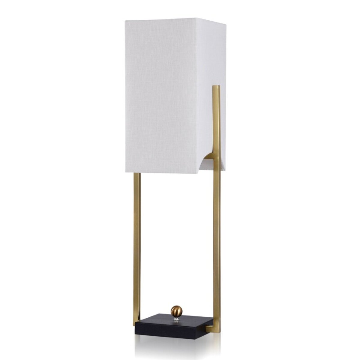 1a6680f67c09d309ca4ab9a01a1b1eda Brigg Gold Mid Century Modern Metal Desk Lamp With Linen Hardback Shade - Image 1