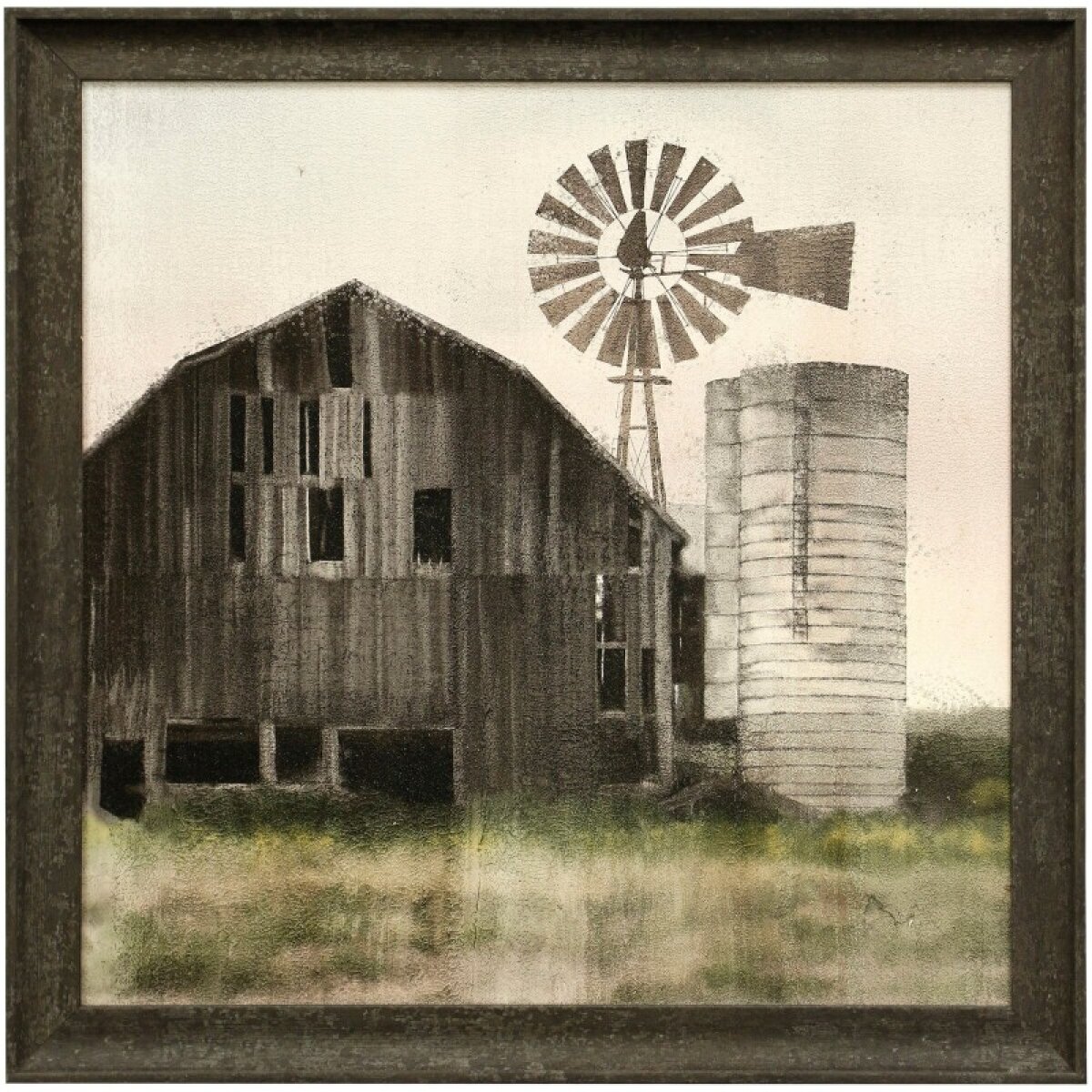 1b2f0d5f90b9e94eac78fb5c613fd67a Granpas Old Barn Farmhouse Textured Framed Print - Image 1