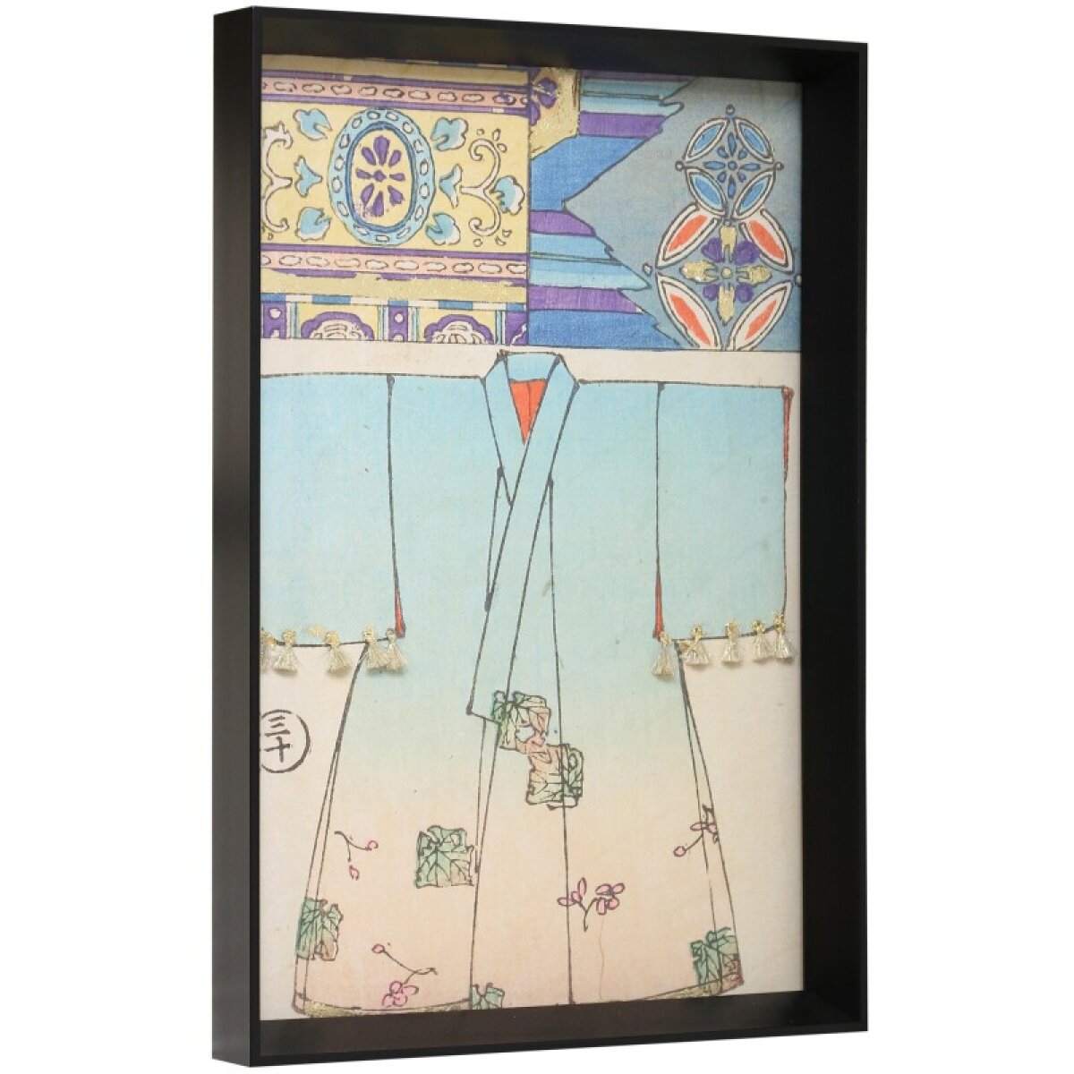 1b57ba6c2a420f8e74d7804d7f9c426e Asian Kimona Framed Print Under Glass - Image 1